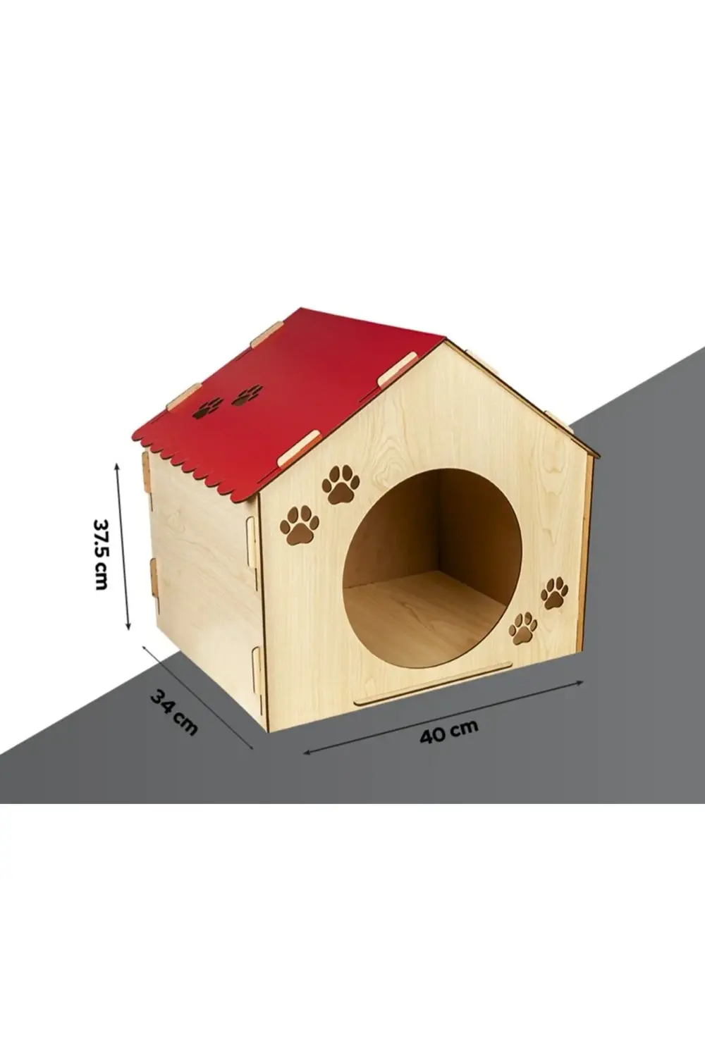 Ahşap Demonte Kedi Evi Evcil Hayvan Yuvası