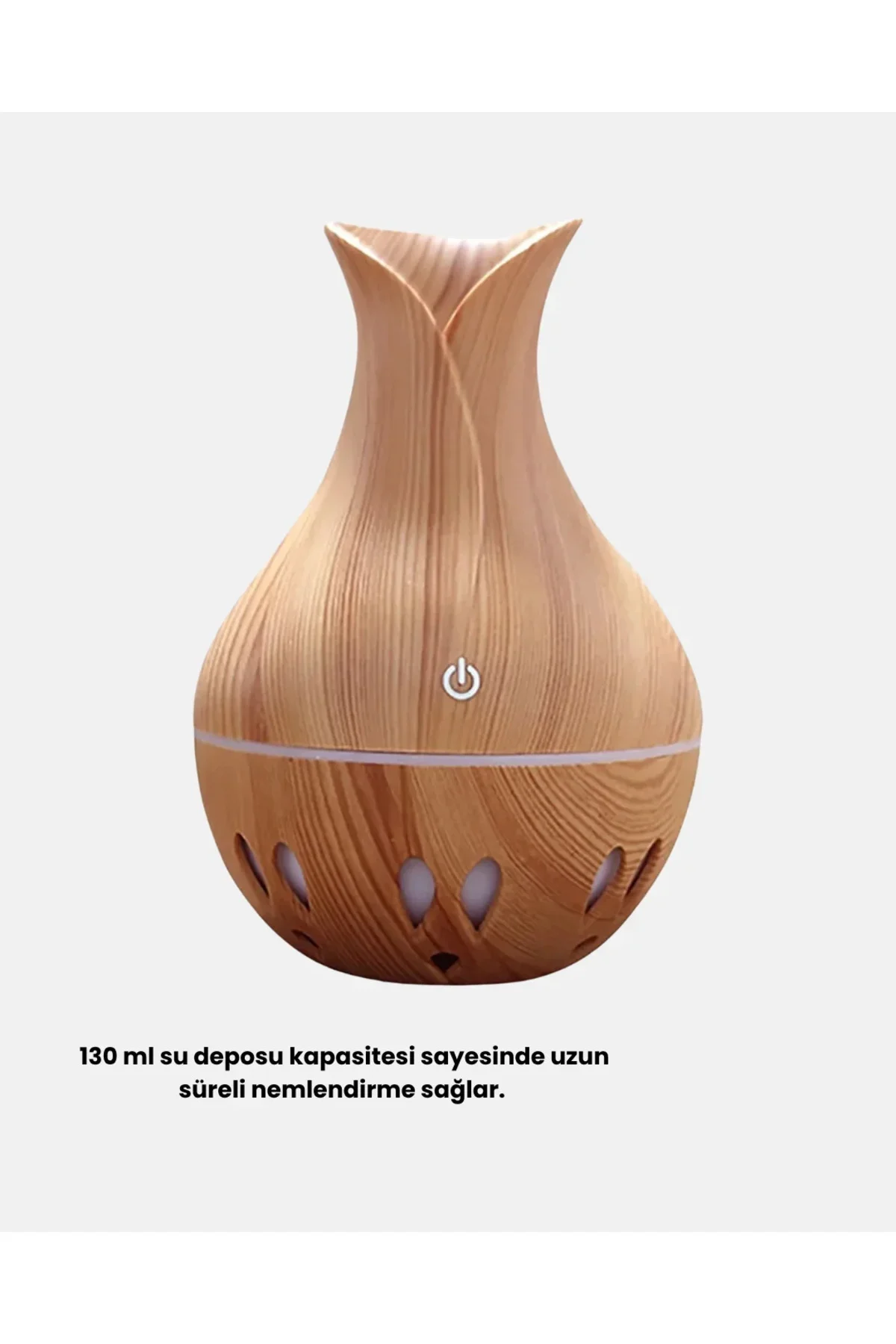 Ahşap Desenli 130 ml Aromaterapi Difüzör Sessiz ve USB Bağlantılı