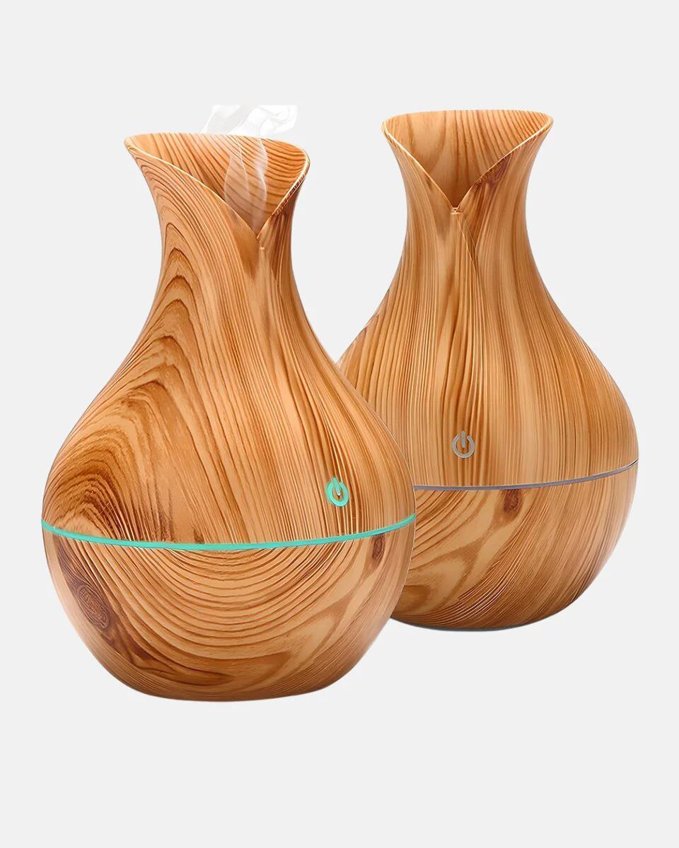 Ahşap Desenli 130 ml Sessiz Aromaterapi Difüzör USB Bağlantılı - Ev Dekorasyonu