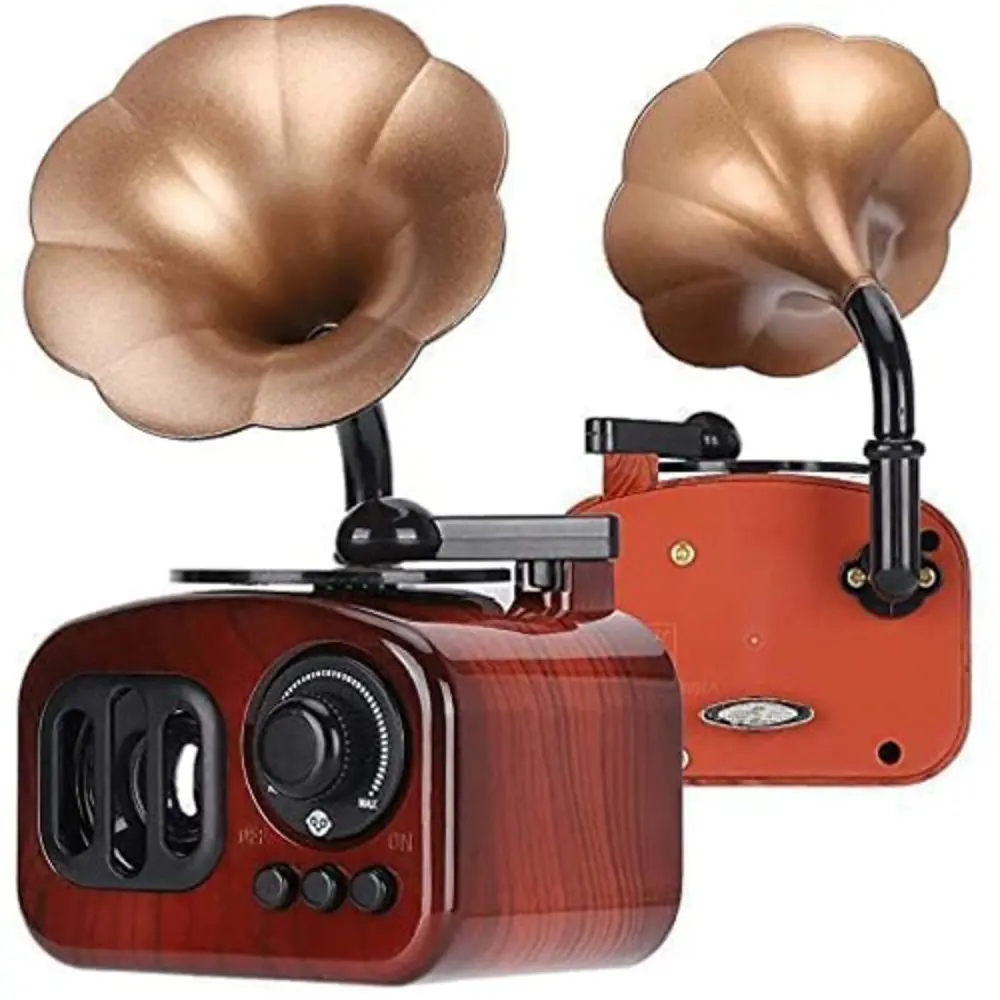 Ahşap Desenli Gramofon Müzik Kutusu Retro Nostaljik Müzik Çalar Ahşap Desenli Gramofon Müzik Kutusu Retro Nostaljik Müzik Çalar