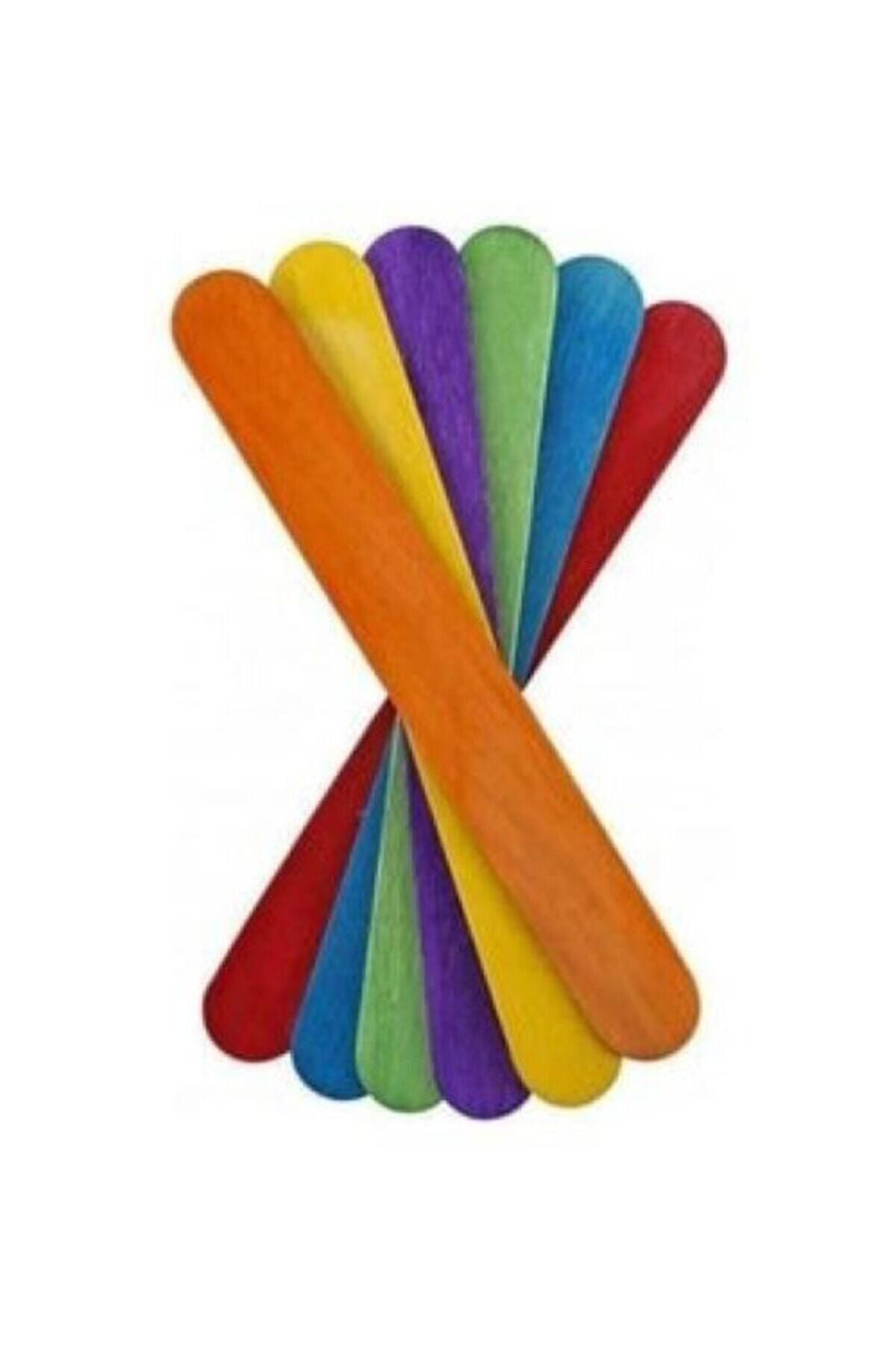 Brons Ahşap Dil-Dondurma-Abeslang Çubuğu Renkli Geniş 50Li Çx