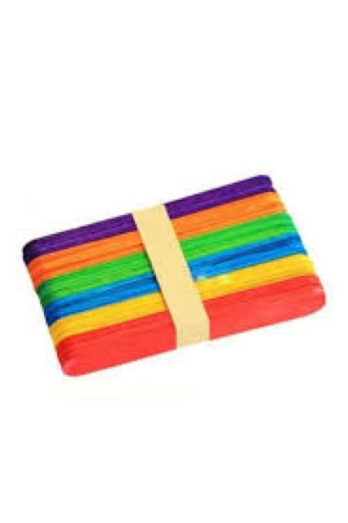 Brons Ahşap Dil-Dondurma-Abeslang Çubuğu Renkli Geniş 50Li Çx