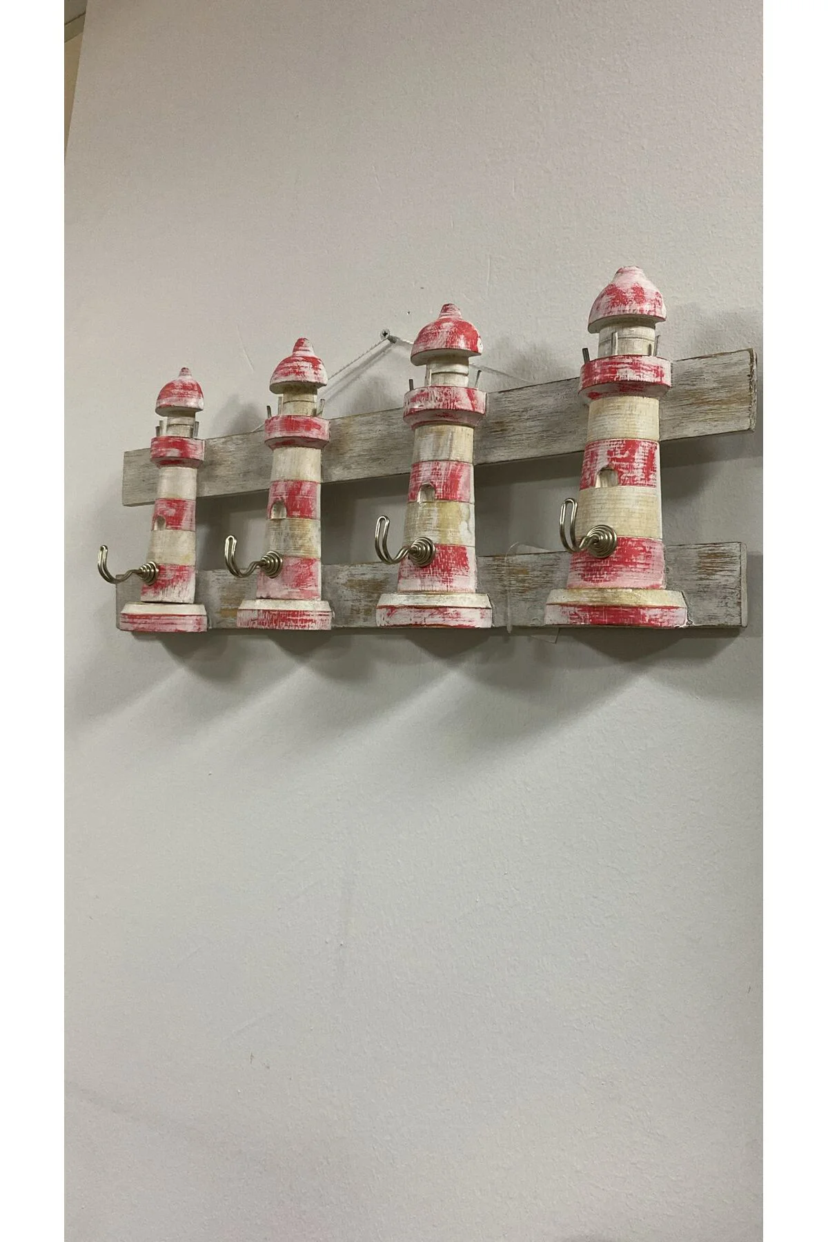 Ahşap Doğal Maleze Kız Kulesi Askılık 49x20cm