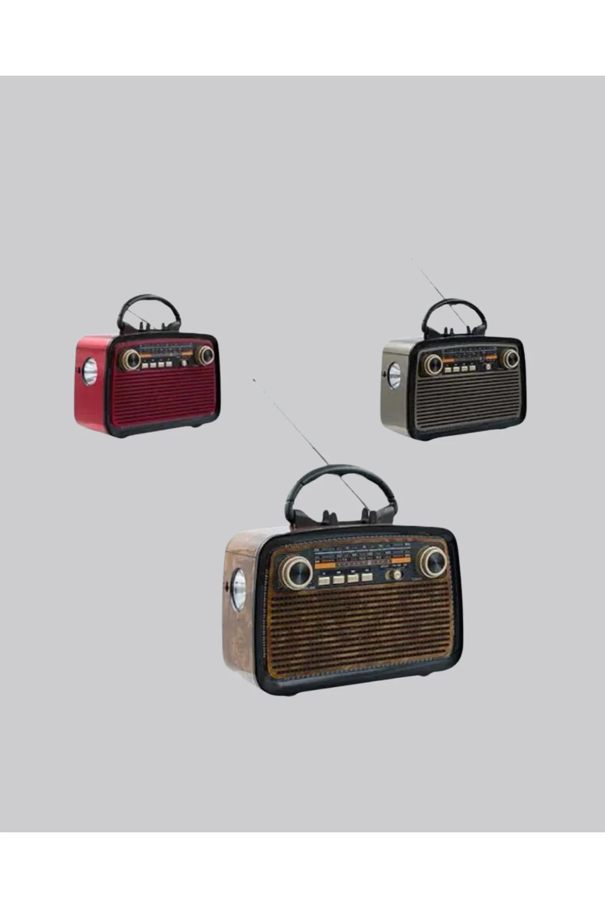 Ahşap Dokulu Bluetooth Müzik Kutusu – Vintage LED Tasarımıyla Mod