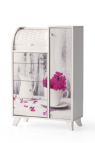 Sivas Gözde Mobilya Ahşap Dolaplı Çekmeceli Desenli Mutfak Kiler Dolabı Büyük Ekmekli