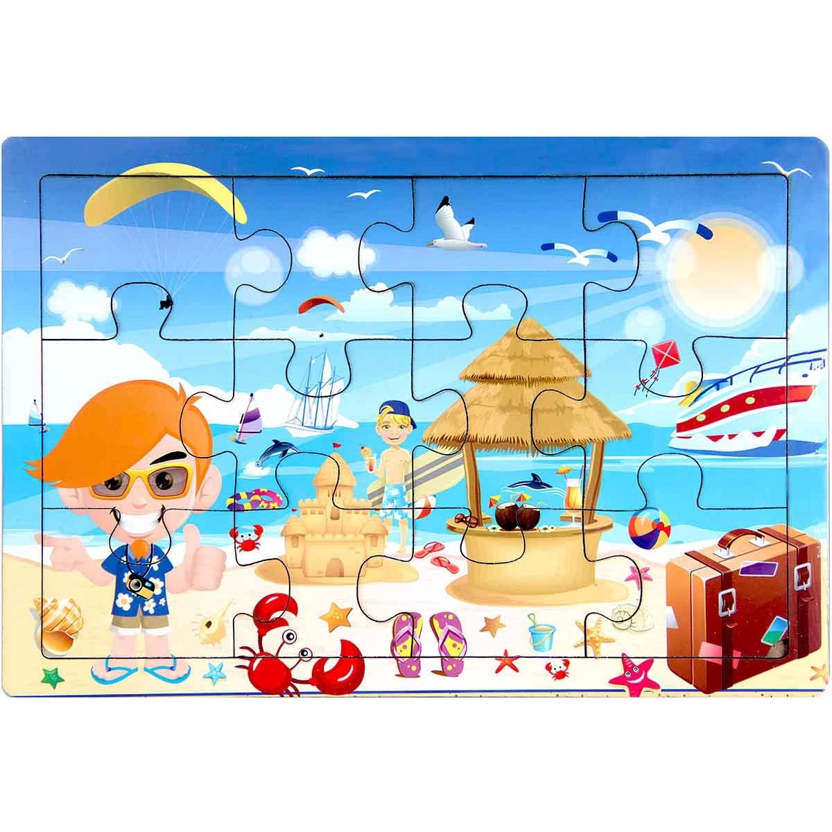 Ahşap Eğitici Puzzle 12 Parça - 1 Adet Stokta Olan Gönderilir