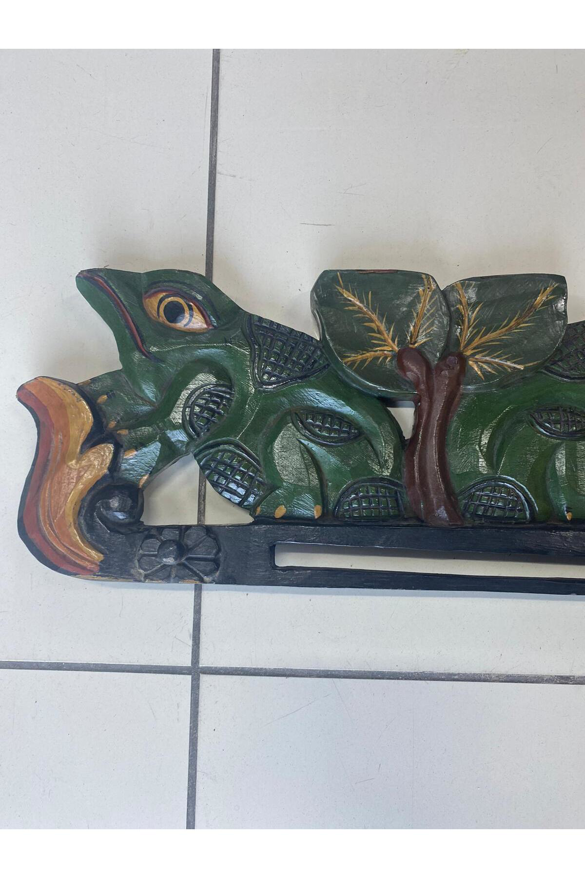 Elif Aksesuar Ahşap El İşçiliği Kurbağa Temalı Duvar Dekoru Elbise Askısı