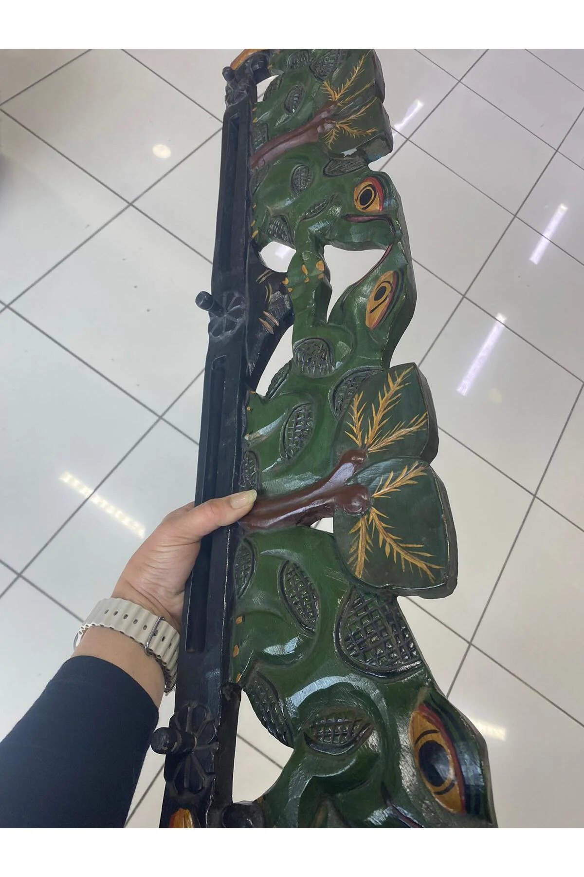 Ahşap El işçiliği Kurbağa Temalı Duvar Dekoru Elbise Askısı