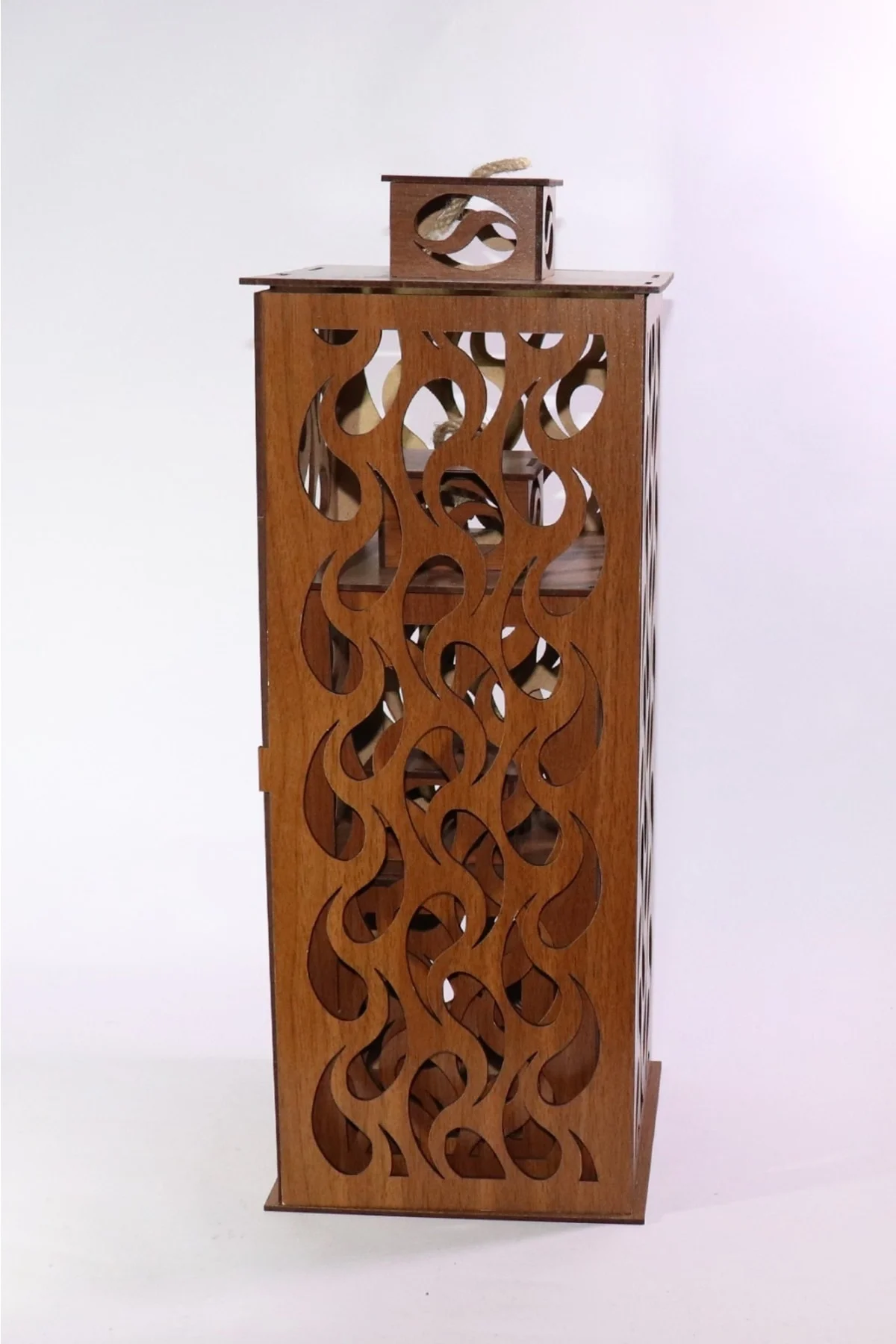 Ahşap Fener Mumluk 3lü Set (damla Model)