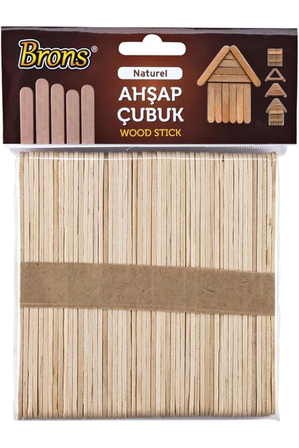 Ahşap Geniş Renksiz Dondurma Çubuğu Abeslang (50 adet) BR-901