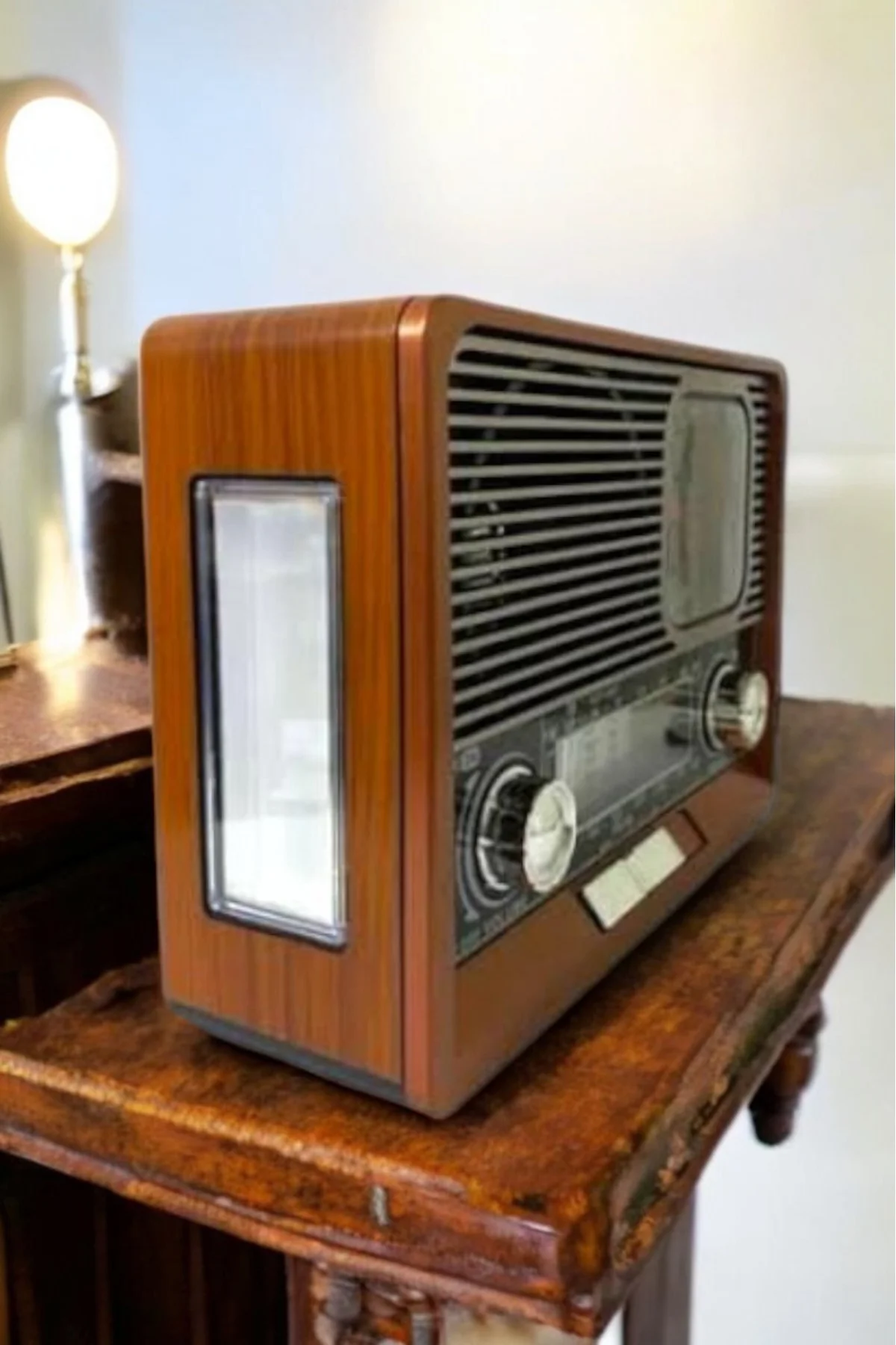 Ahşap Görünümlü Retro Bluetooth Radyo USB,AUX Ve SD Kart Girişli