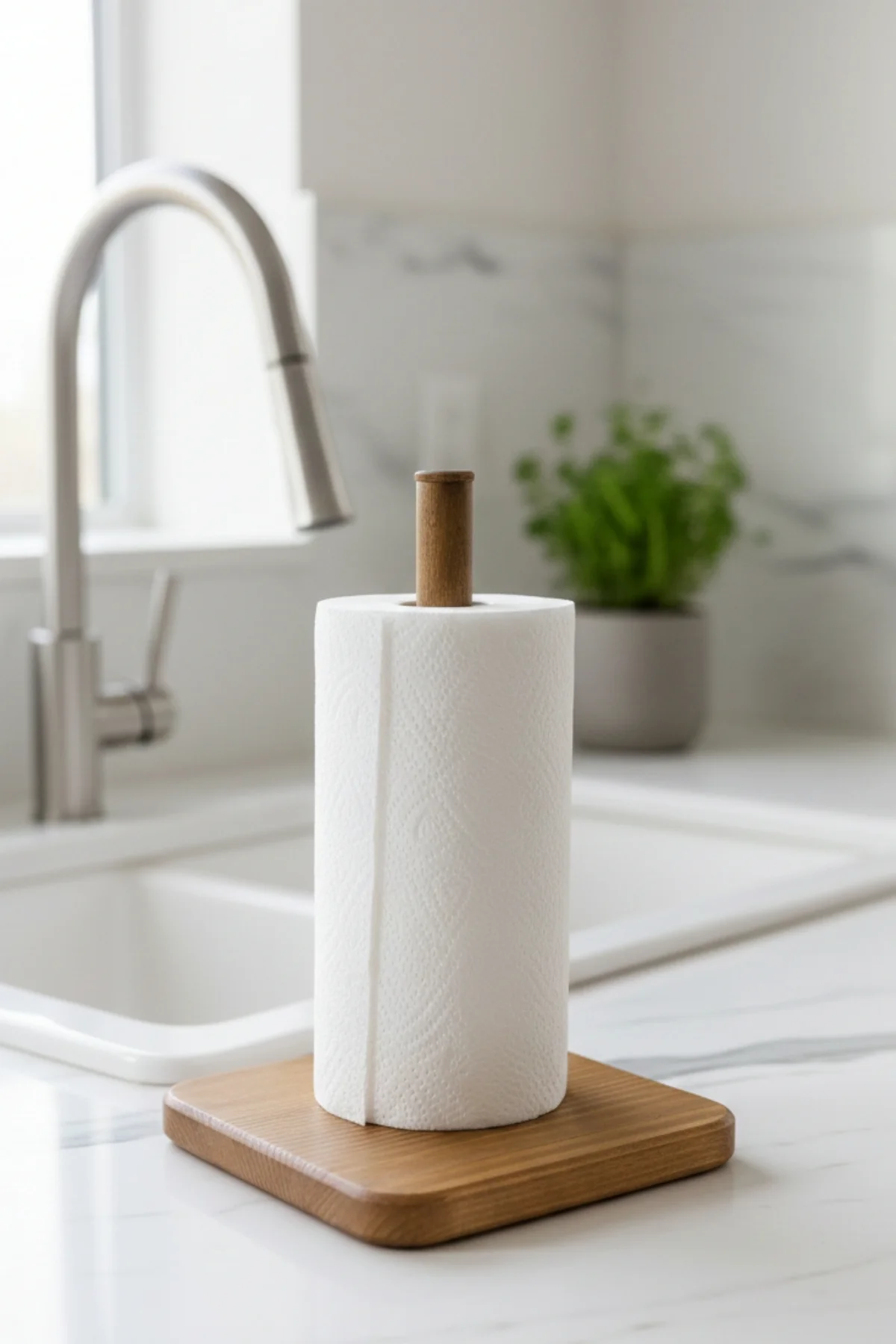 Ahşap Havlu Rulo Kağıtlık, Havlu Kağıt Peçetelik Tutacağı, Dikey 