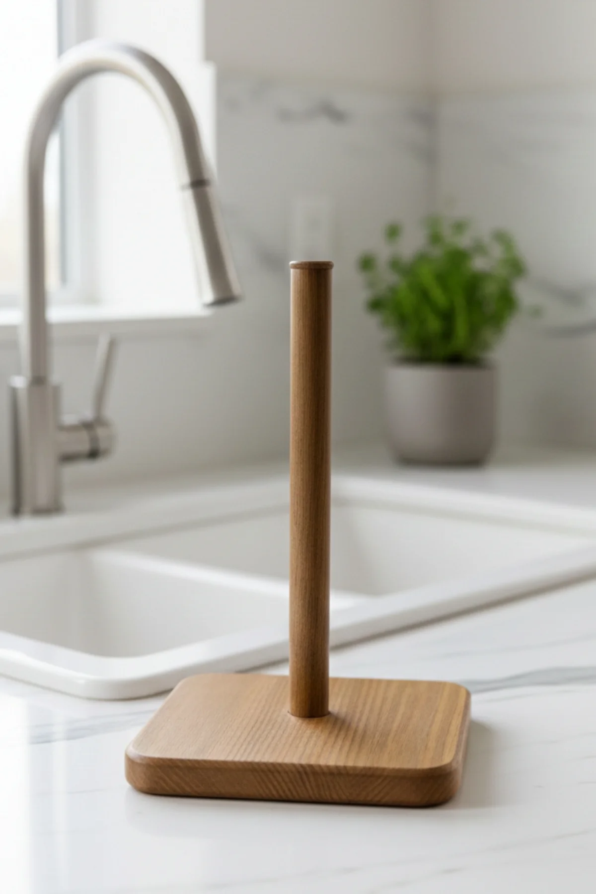 Ahşap Havlu Rulo Kağıtlık, Havlu Kağıt Peçetelik Tutacağı, Dikey 