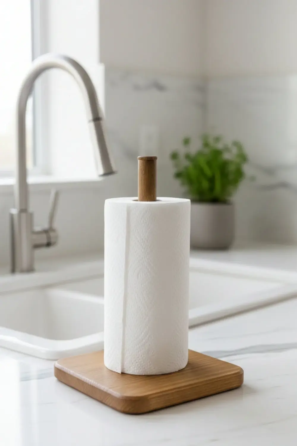 Ahşap Havlu Rulo Kağıtlık, Havlu Kağıt Peçetelik Tutacağı, Dikey