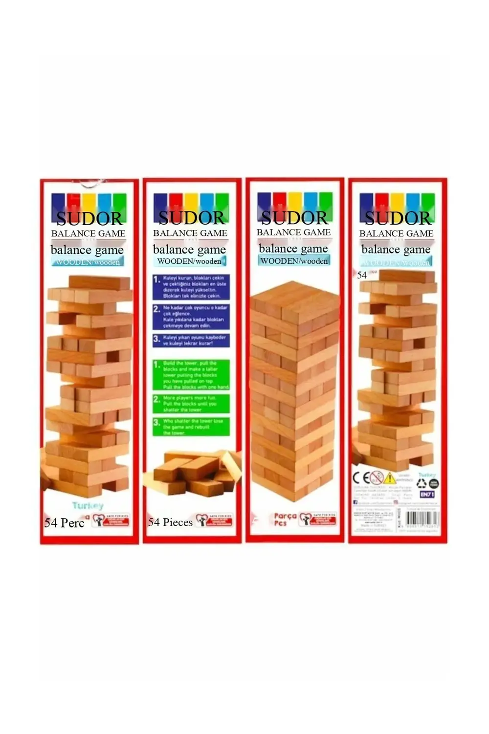 Ahşap Jenga Denge Oyunu 54 Parça