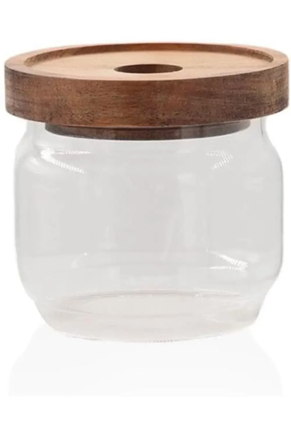 Ahşap Kapaklı Cam Saklama Kabı 300 Ml 1174074