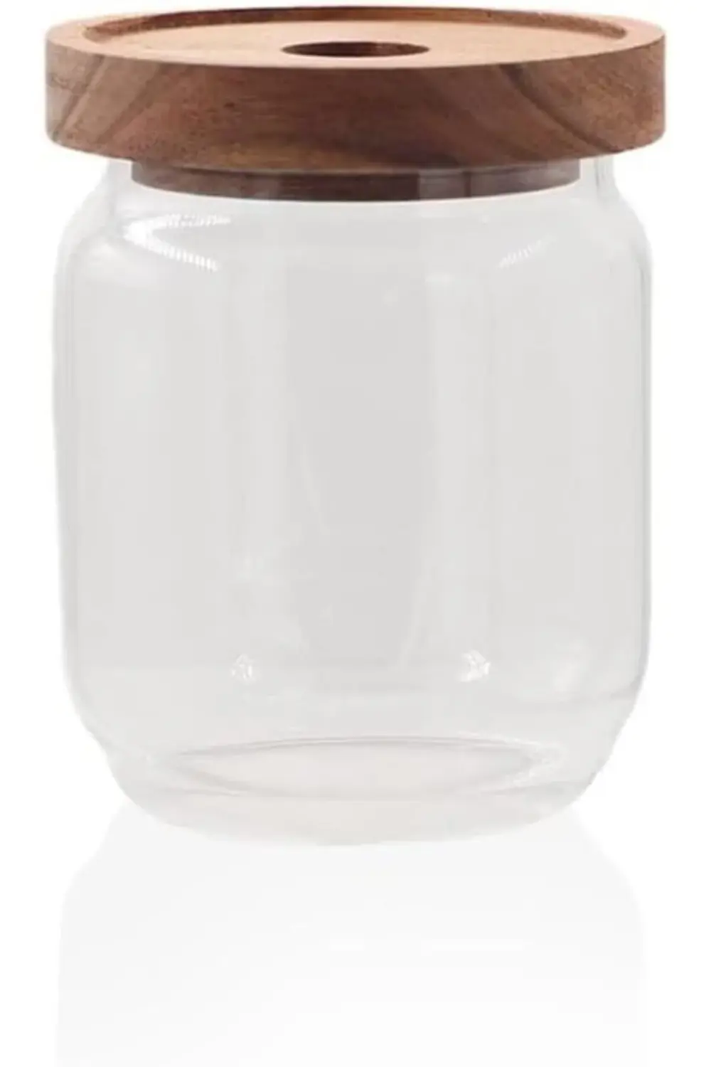 Ahşap Kapaklı Cam Saklama Kabı 500 Ml 395519
