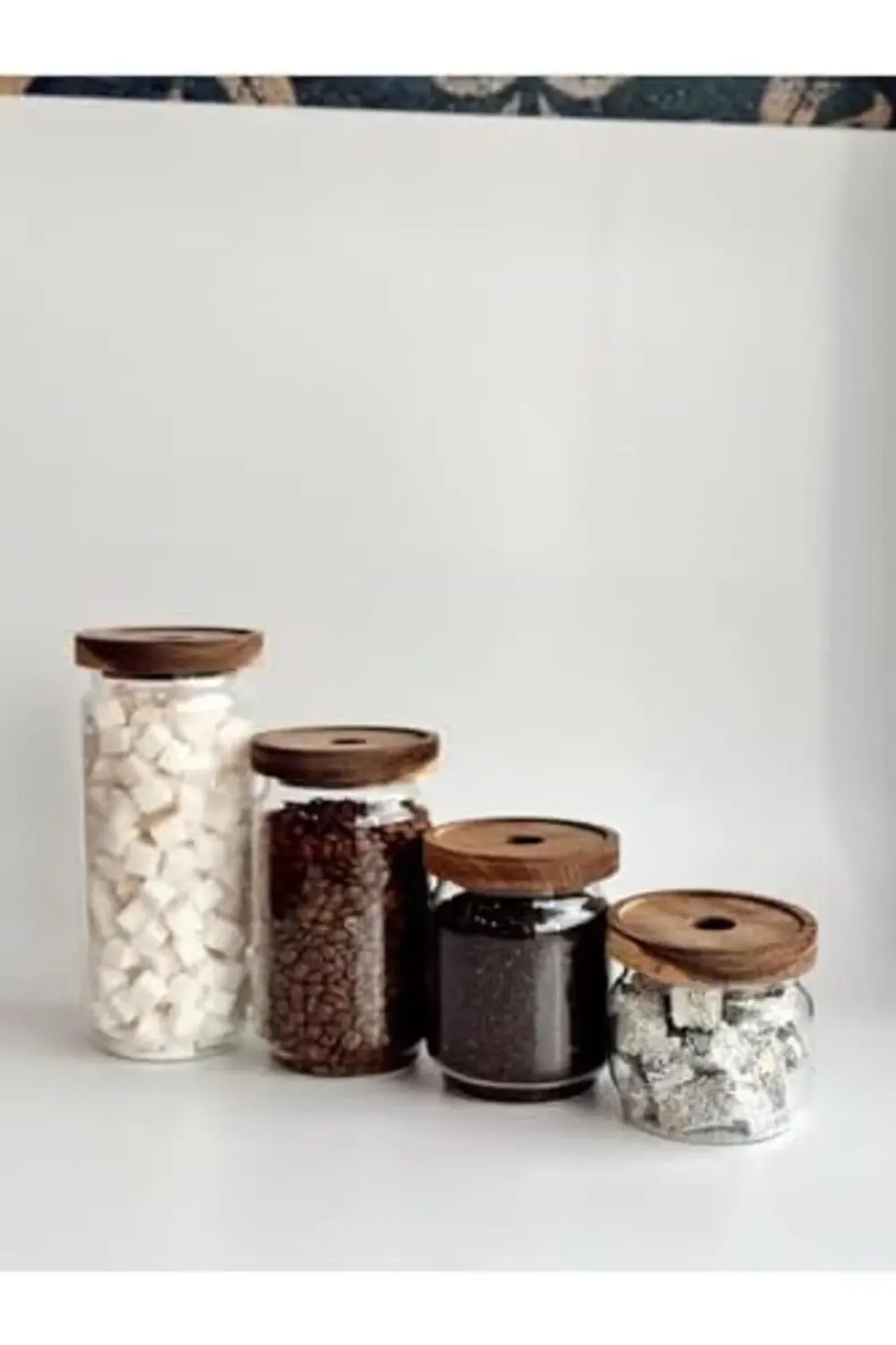 Ahşap Kapaklı Cam Saklama Kabı 700 Ml Cam0316 395519