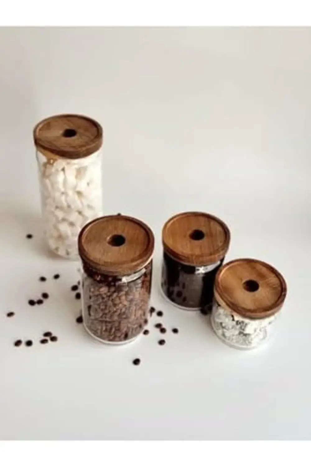 Ahşap Kapaklı Cam Saklama Kabı 700 Ml Cam0316 395519