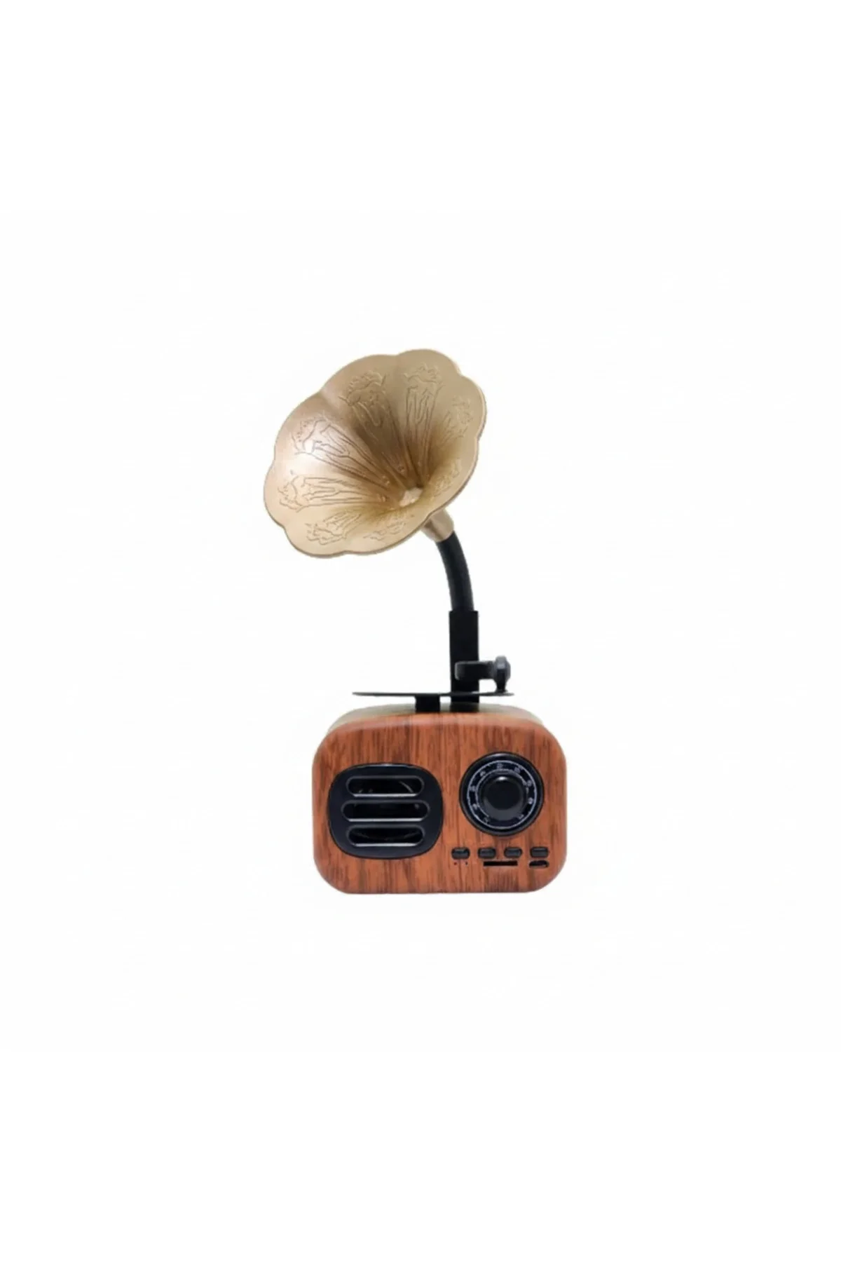 Ahşap Kaplamalı Nostaljik Mini Bluetooth Hoparlör, USB ve SD Kart Girişli, Şarj Edilebilir