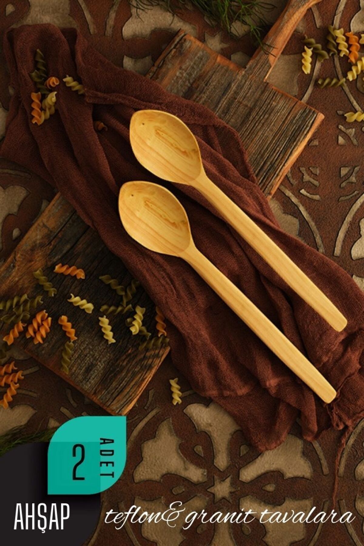 Ahşap Karıştırma Kaşığı Cilalı Gürgen 2 ADET 720585
