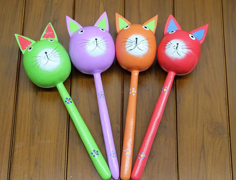 Ahşap Kedi Marakas – Etkileşimli Kedi Oyuncağı | Polos Desen 25 Cm Fiyatı, Yorumları ve Özellikleri
