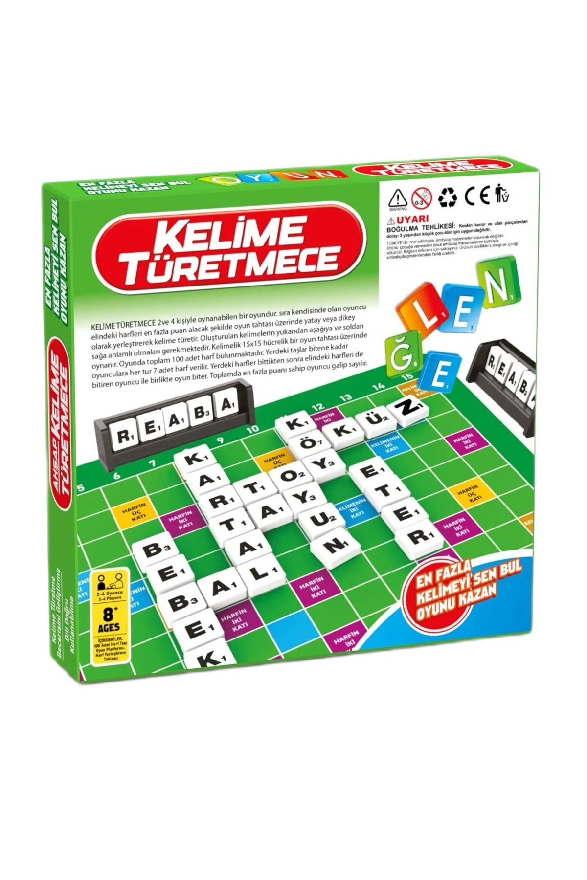 Ahşap Kelime Türetme Oyunu Ahşap Kelime Türetmece (EBAT: 29 CM X 