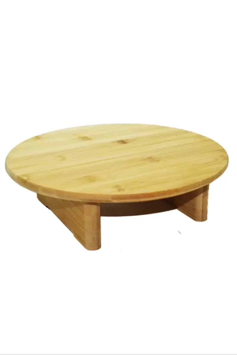 Ahşap Kesim Tahtası Panosu 30 Cm. Yuvarlak Bambu Ayaklı Royaleks-