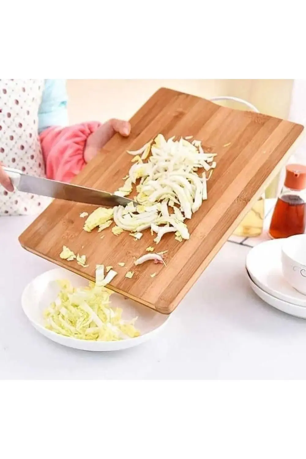 Ahşap Kesme Tahtası Çelik Saplı Sebze Doğrama Tahtası Et Sebze Do