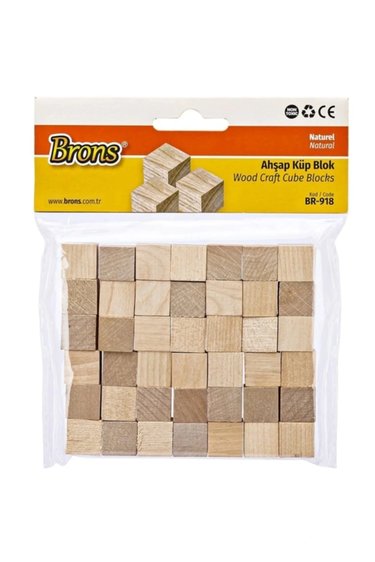 Ahşap Küp Blok Naturel