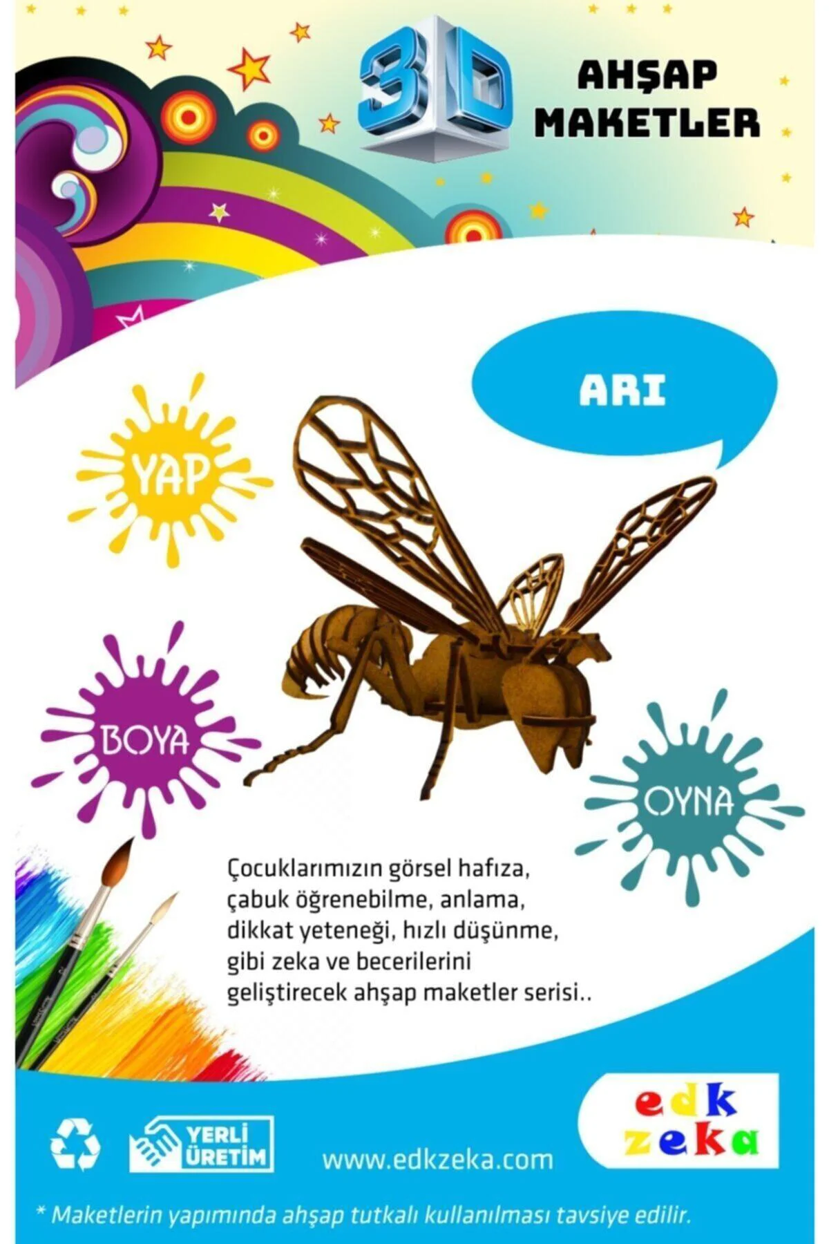 Ahşap Maket Arı ve Boya,Fırça