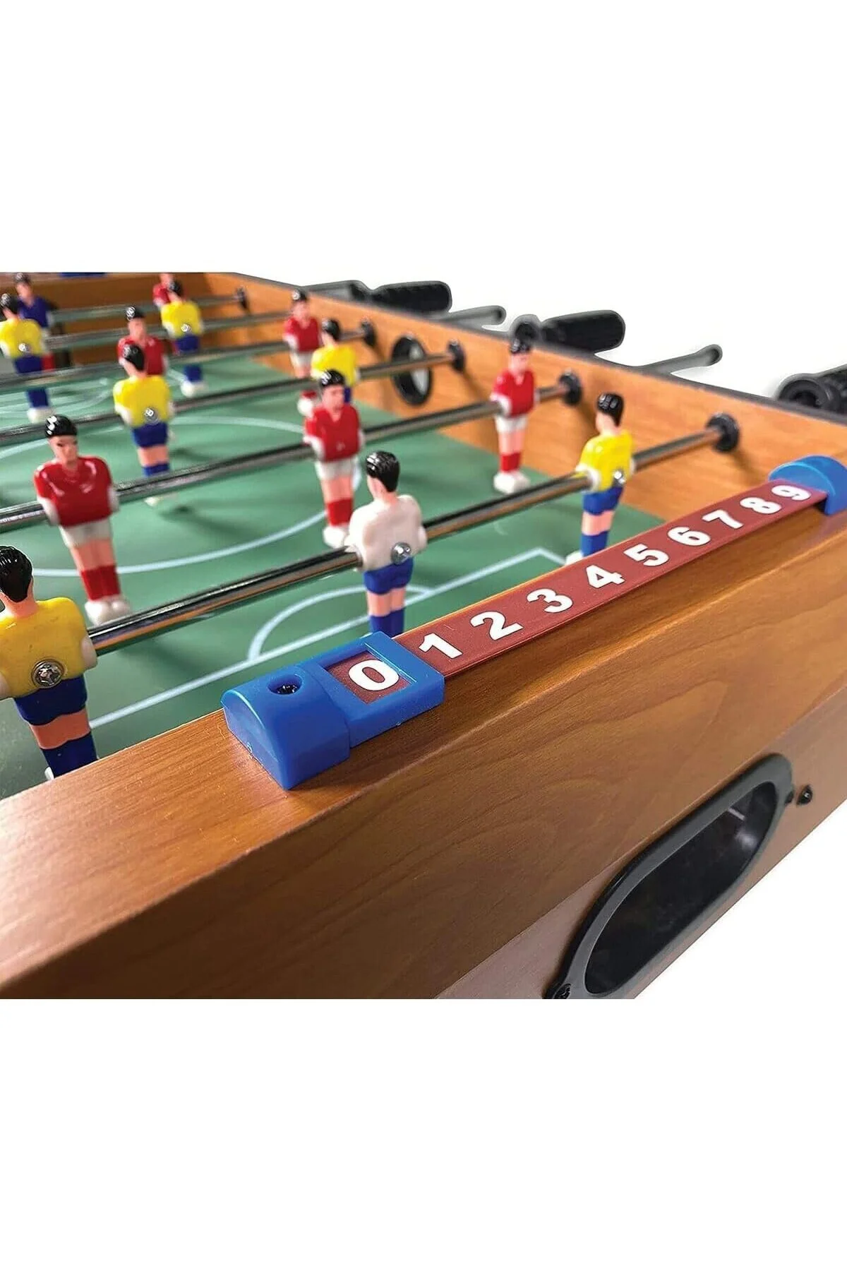 Ahşap Masa Maçı Langırt Oyunu, 18 Oyuncu, 2 Top, 70 cm, Çok Renkl