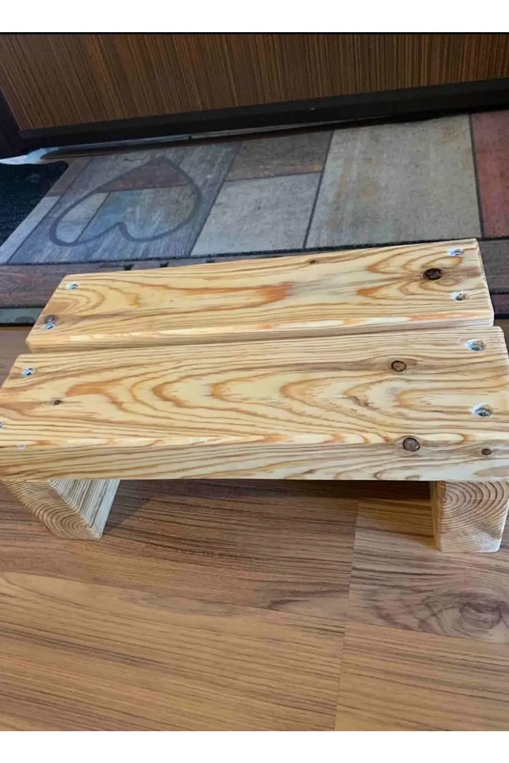 Ahşap Masif Eskitme Tek Katlı Basamak