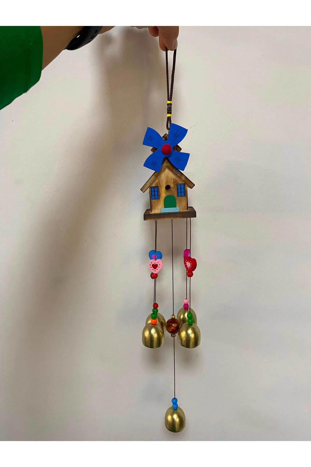 Ahşap Metalli Ev Modeli Rüzgar Çanı Hediyelik 46 cm Ahşap Metalli Ev Modeli Rüzgar Çanı Hediyelik 46 cm