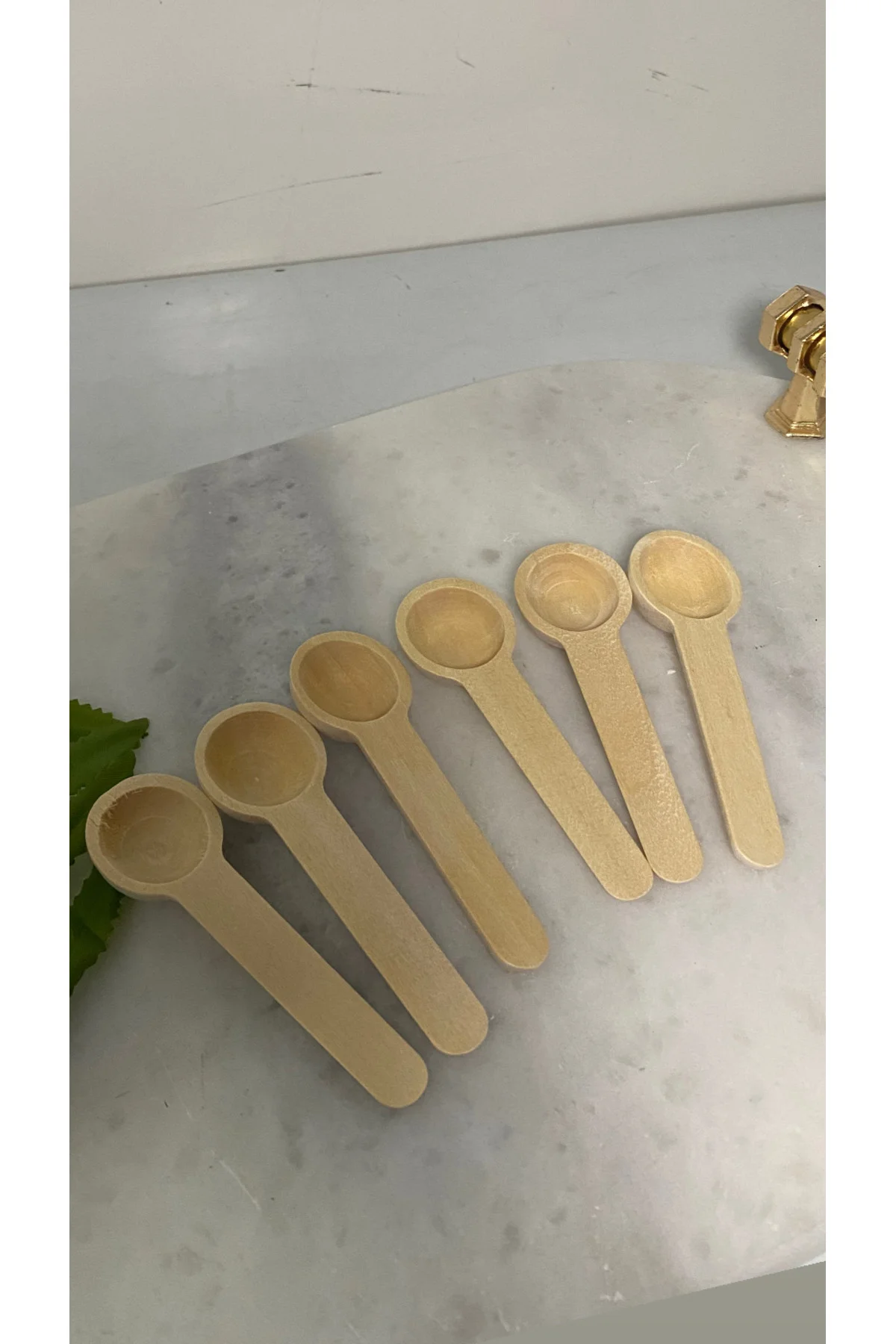 Ahşap Mini Ölçü Baharat Kaşığı 6 Lı