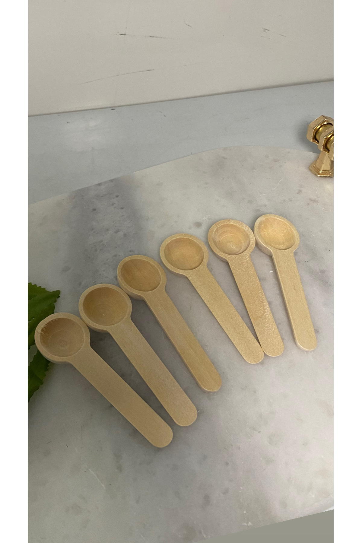 Elif Aksesuar Ahşap Mini Ölçü Baharat Kaşığı 6 Lı