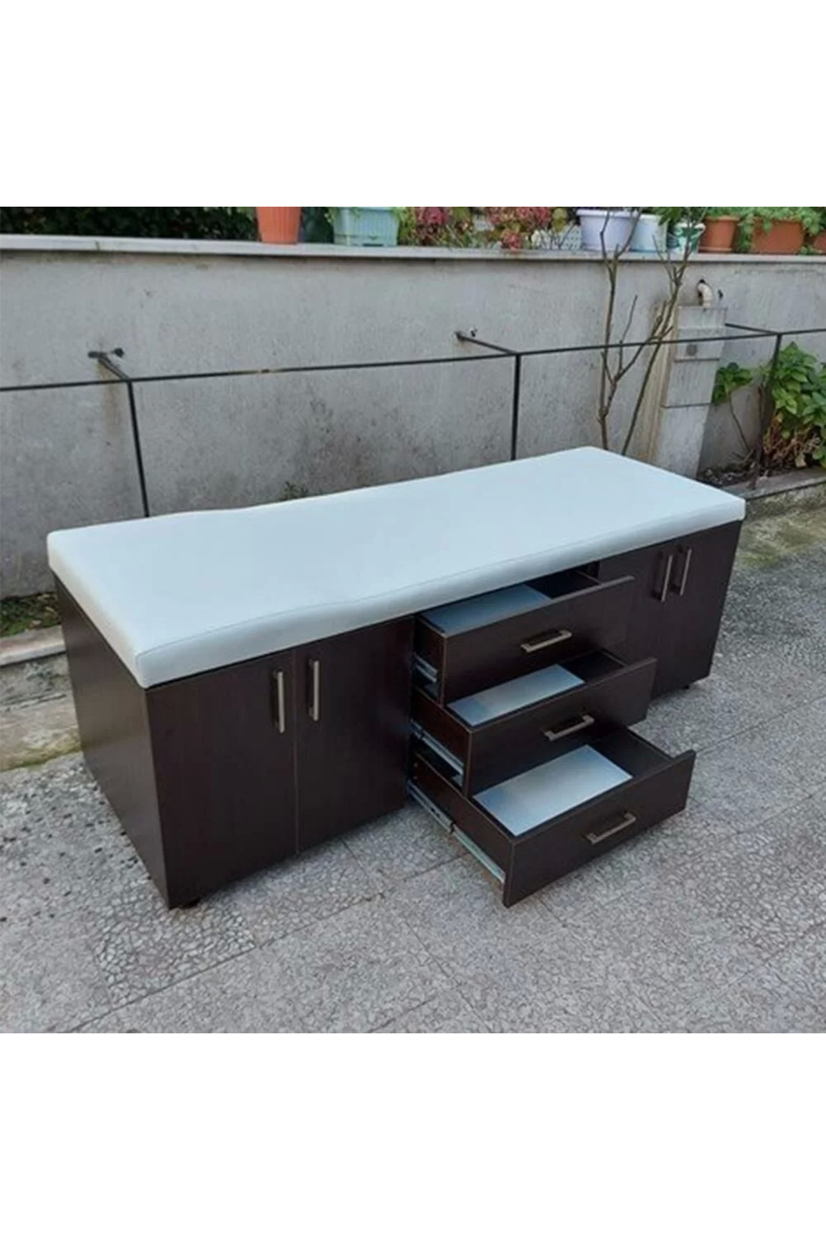 Ahşap Muayene Masası 2 Dolaplı 3 Çekmeceli