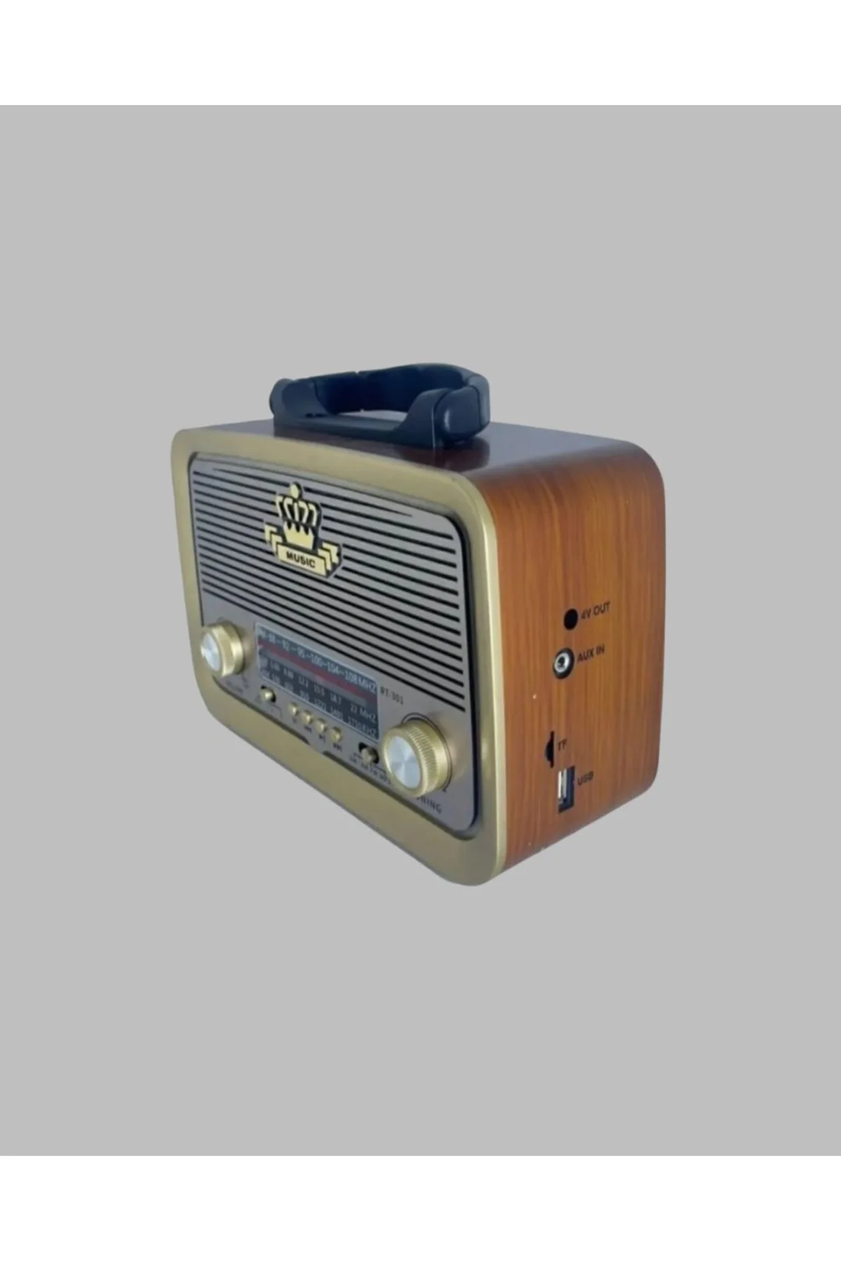 Ahşap Nostaljik Radyo Bluetooth USB SD Kart Destekli