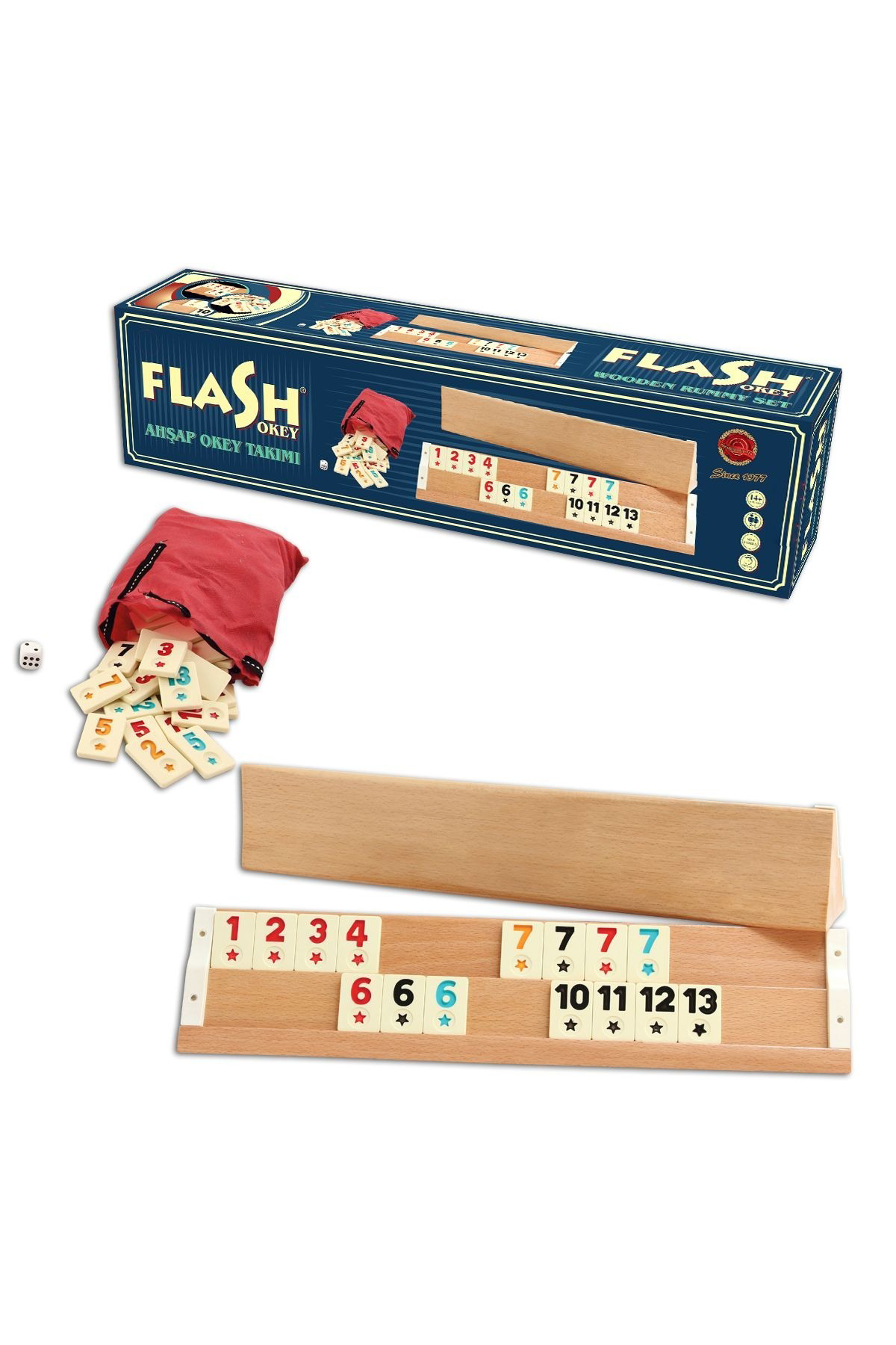 Oyuncak Store Ahşap Okey Takimi , Ağac Okey , 101 Okey, Büyük Boy Cilali Okey T