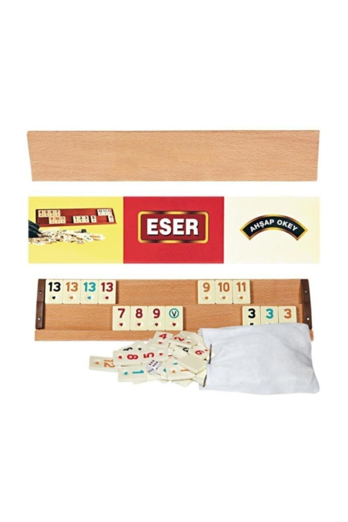 Eser Ahşap Okey Takimi Tahta Okey Büyük Boy 1. Kalite 43 Cm