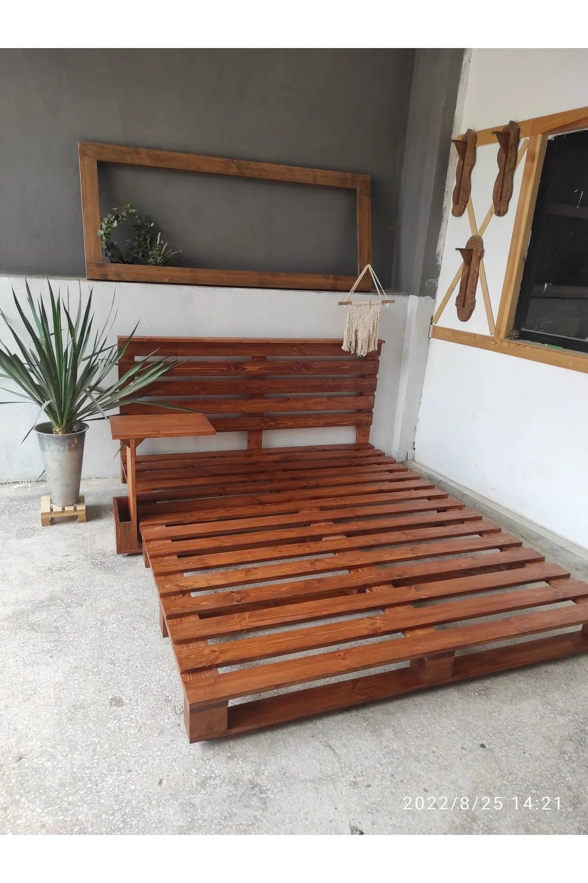Worldofwood Ahşap Palet Yatak , 160X200 Palet Yatak