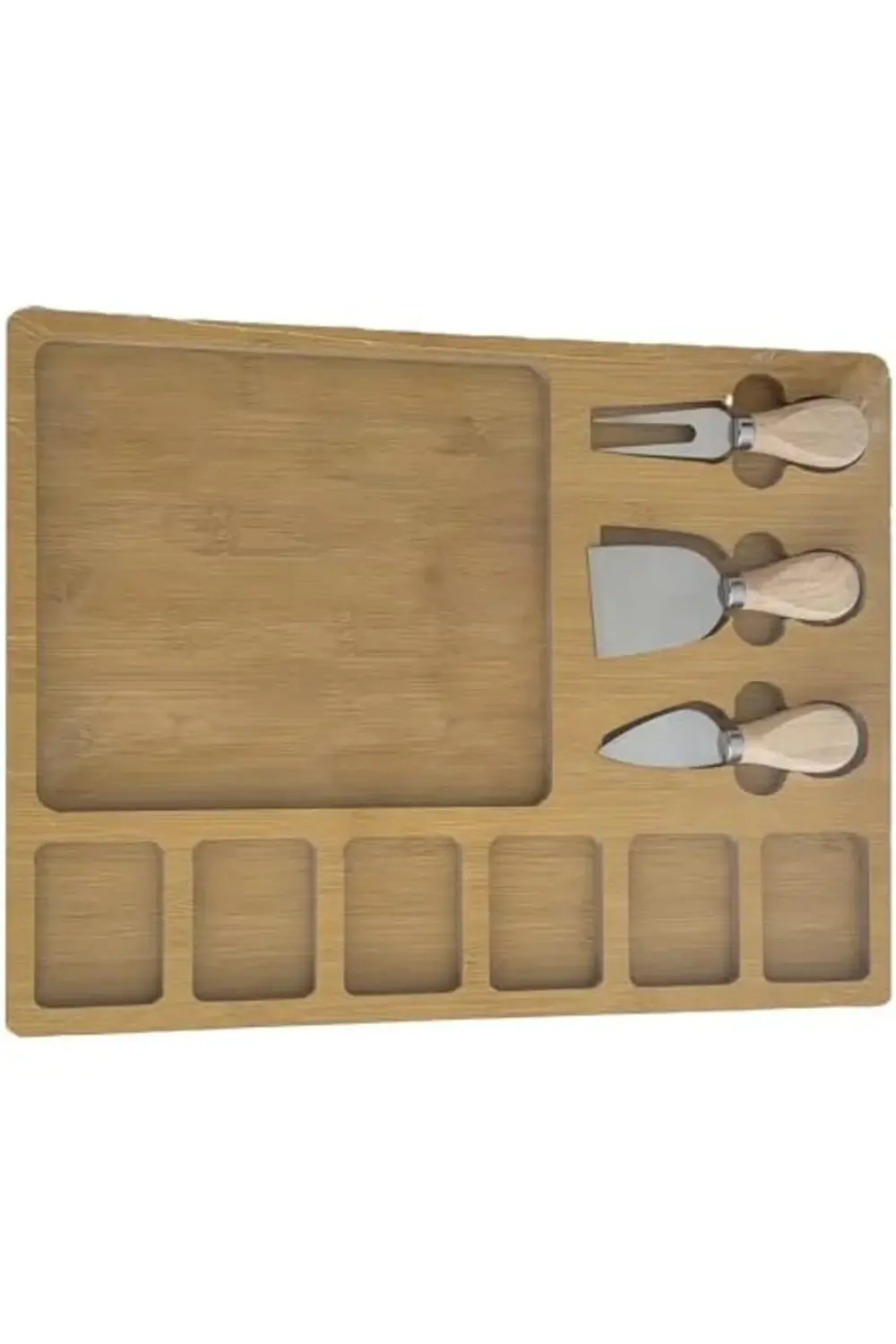 Ahşap Peynir Servis Seti ve 3 Peynir Bıçağı 1174074