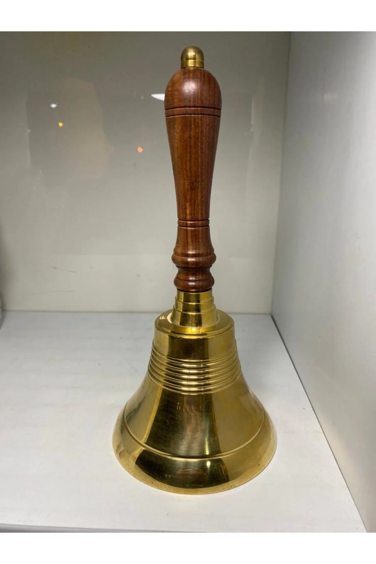 Ahşap Pirinç El Çanı 24 cm