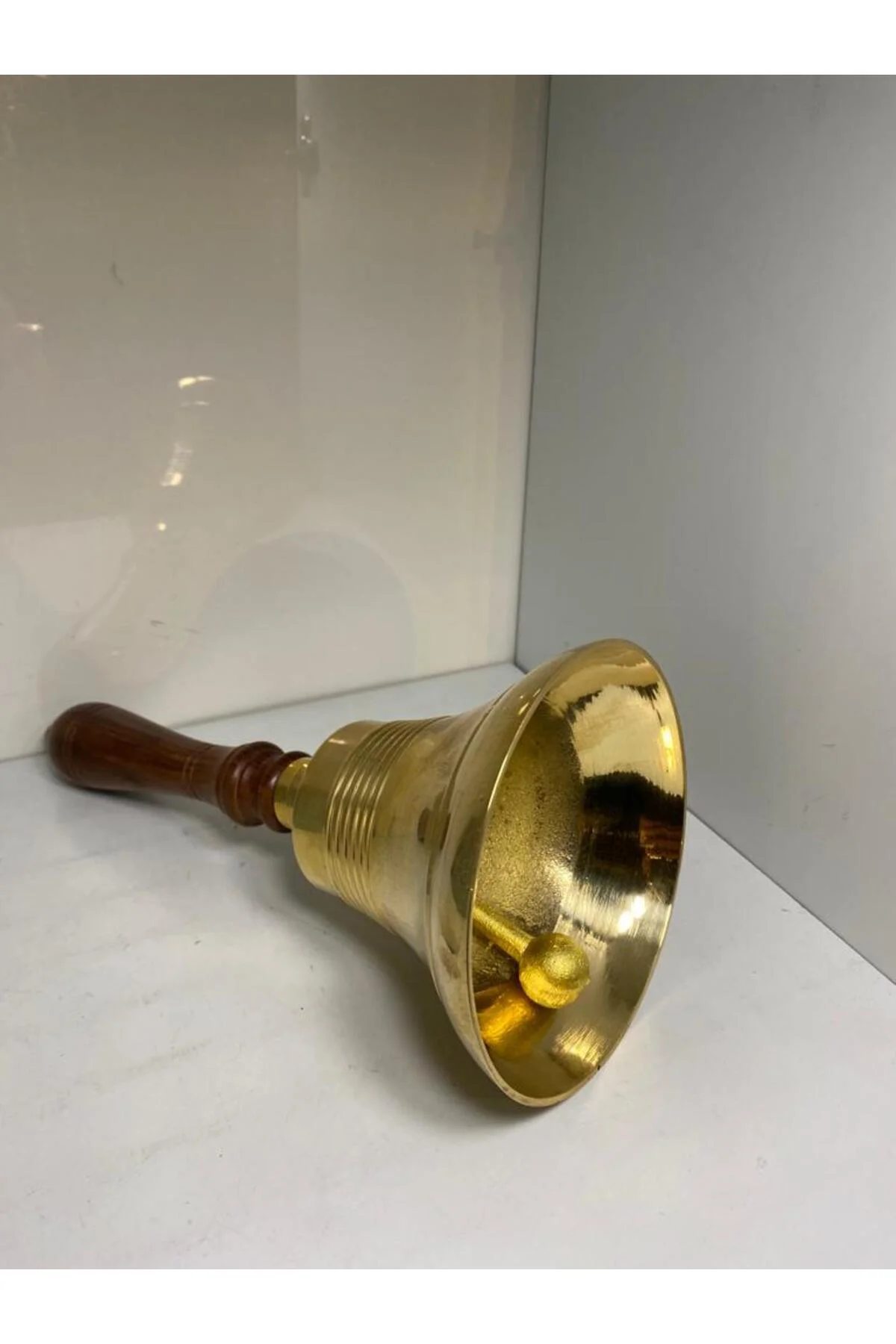 Ahşap Pirinç El Çanı 24 cm