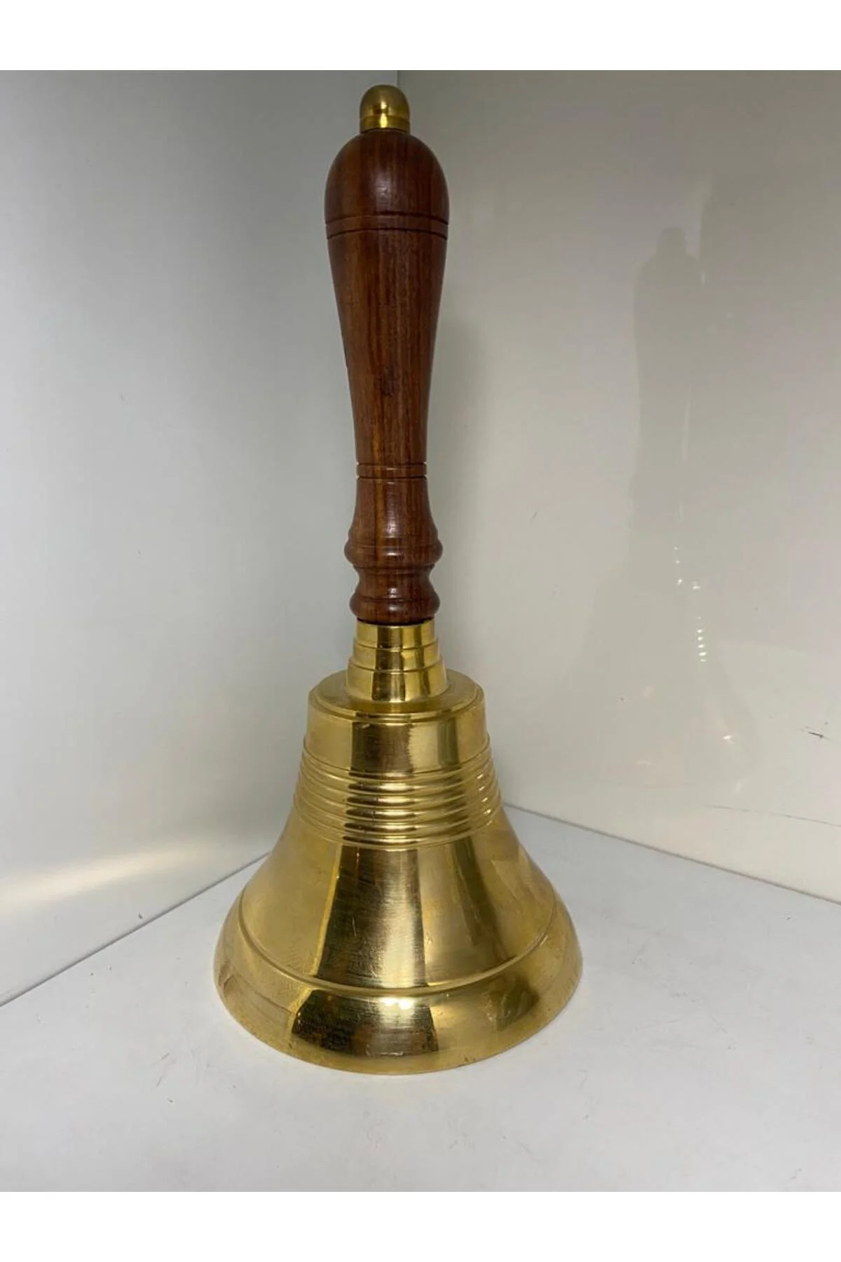 Ahşap Pirinç El Çanı 24 cm