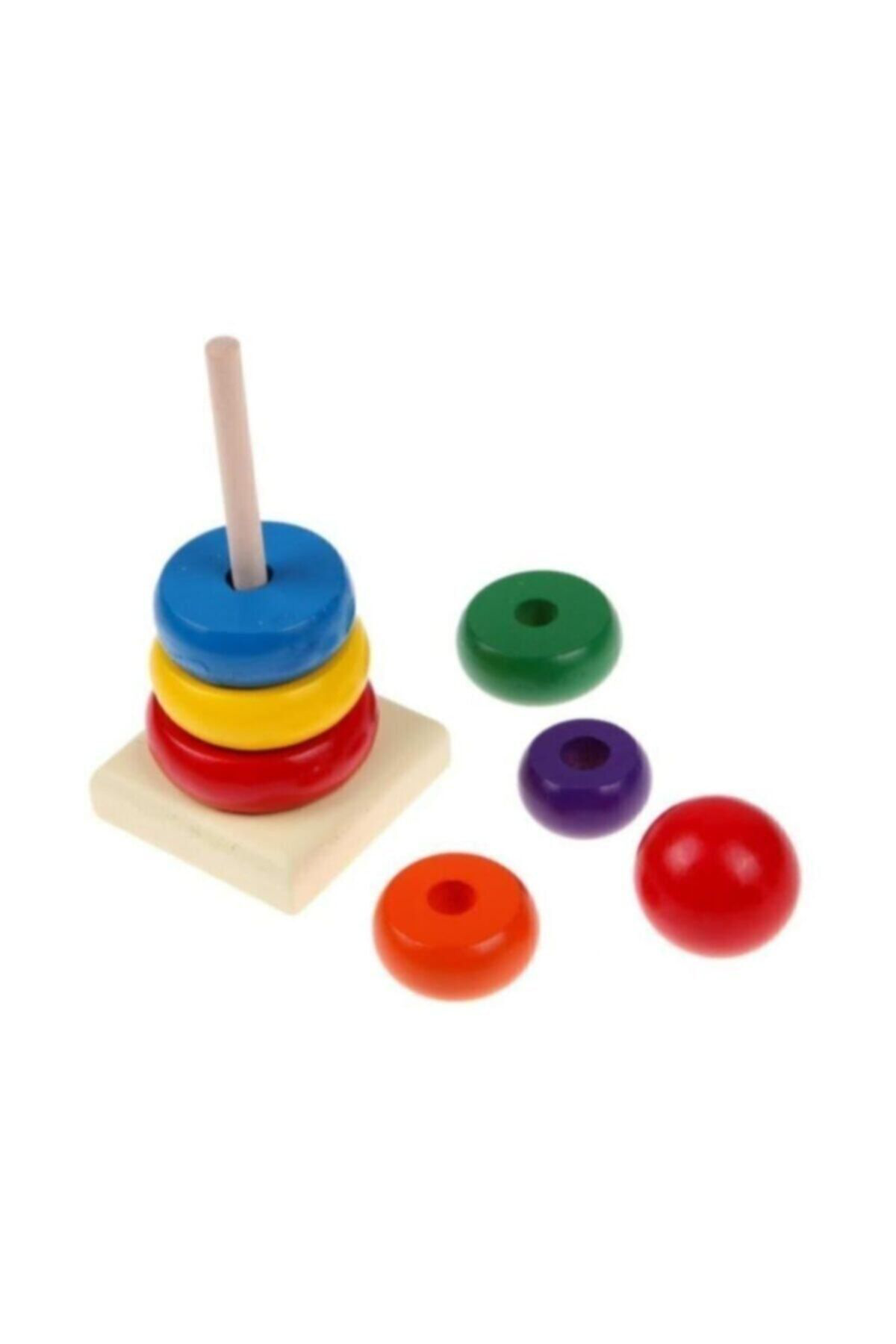 Wooden Toys Ahşap Renkli Kule Eğitici Oyuncak