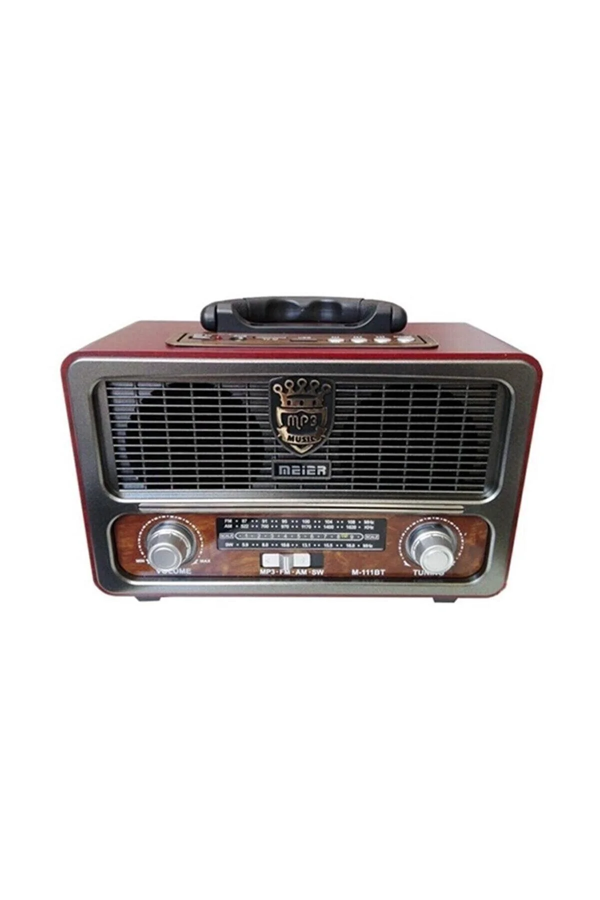 Ahşap retro FM radyo USB SD Bluetooth hoparlör beyaz renk 2 yıl garantili - Elektronik