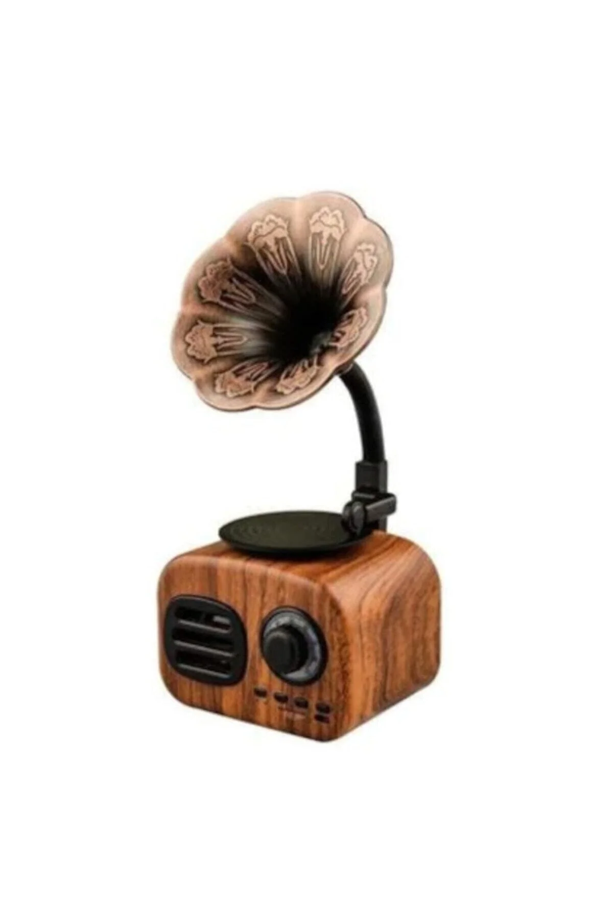 Ahşap Retro Tasarım Bluetooth Radyo ve Gramofon Hoparlör, Dekoratif Mini Ses Sistemi