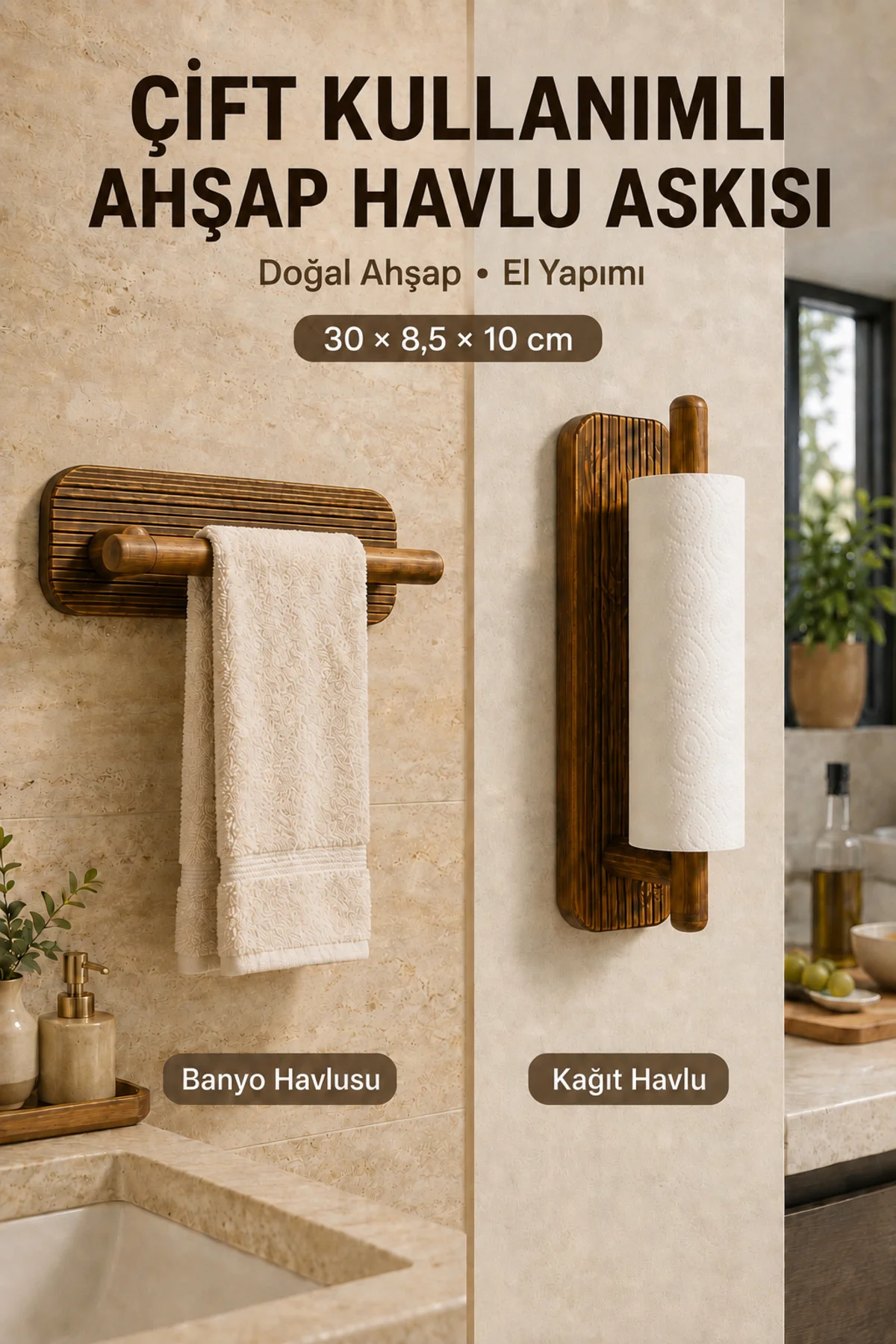 Ahşap Rulo Havluluk Peçetelik Banyo Mutfak Askısı Havlu Peçete Askılığı Fiyatı, Yorumları ve Özellikleri