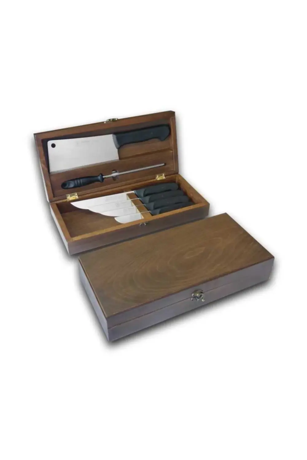 Ahşap Sandığında 6 Parça Bıçak Masat Satır Kurban Bıçağı Seti